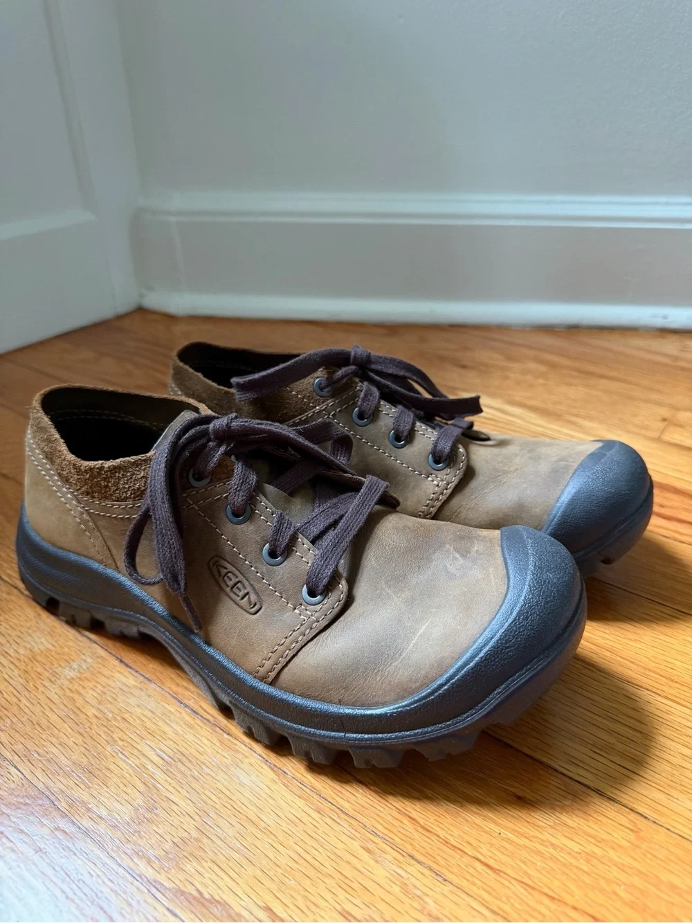 KEEN Men's Grayson Oxford Brown Leather Comfort Shoes Size 7